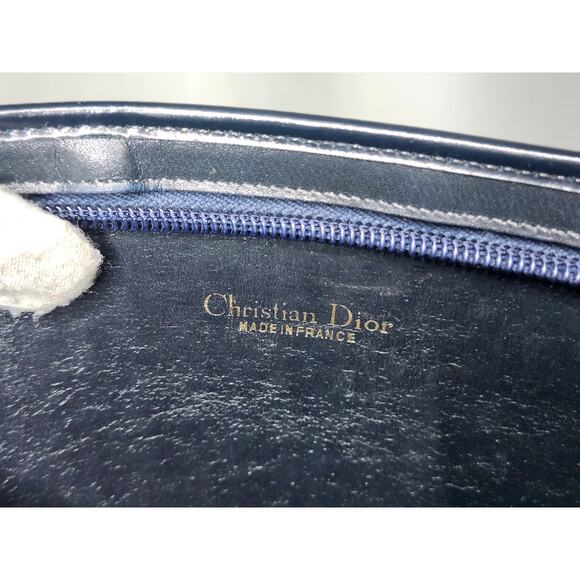 Christian Dior Trotter Canvas Shoulder Bag Navy Blue, Made in France - Picture 11 of 14